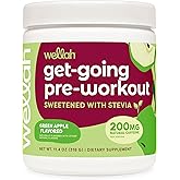 Wellah Get-Going Pre-Workout Drink Mix (Green Apple Flavored, 30 Servings) - with Citrulline Malate and L-Theanine, 200mg of Natural Caffeine & 1000mg of Beta-Alanine