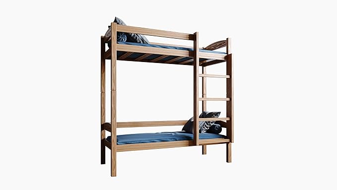 Children's Beds Home Alex Etagenbett aus massivem Holz, ohne Schubladen und Matratze, Varnished, 160x80