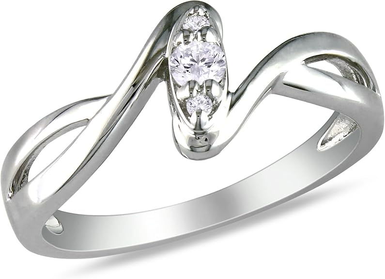 Sterling Silver Diamond Ring (0.1 Cttw, GH Color, I2I3