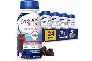 Ensure Plus Dark Chocolate Nutrition Shake, Meal Replacement Shake, 24 Count