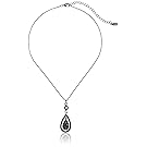 1928 Jewelry Victorian Teardrop Pendant Necklace, 19"