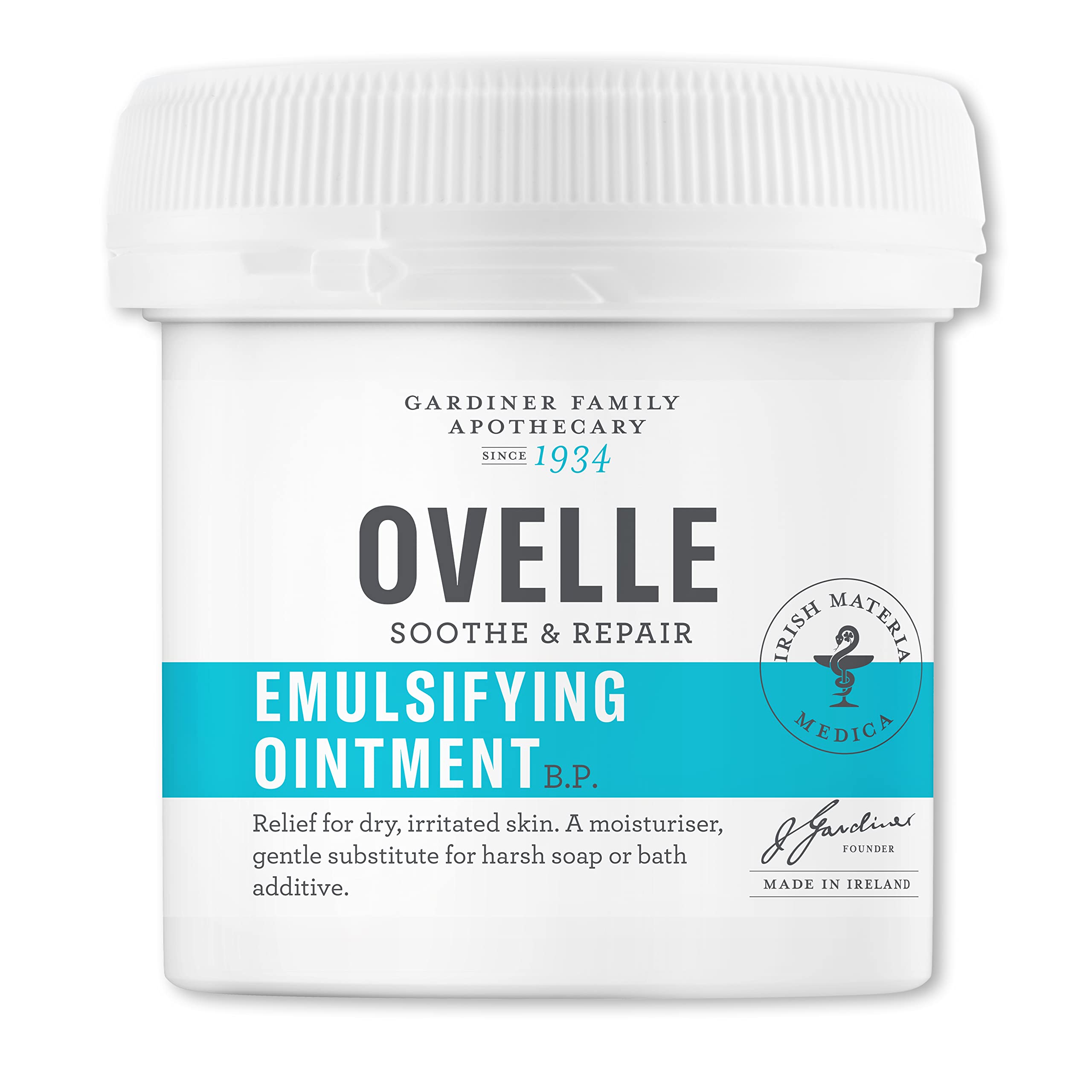 Ovelle Emulsifying Ointment B.P. 500g | Preservative-Free Emollient & Soap Substitute | Relieves Itchy, Eczema & Dermatitis-Prone Skin | Fragrance-Free, Vegan & PETA Certified | Suitable From Newborn.