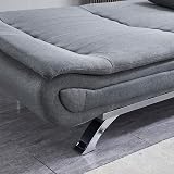 INMOZATA Linen Sofa Bed 3 Seater 188cm with Chrome Legs Grey view 6