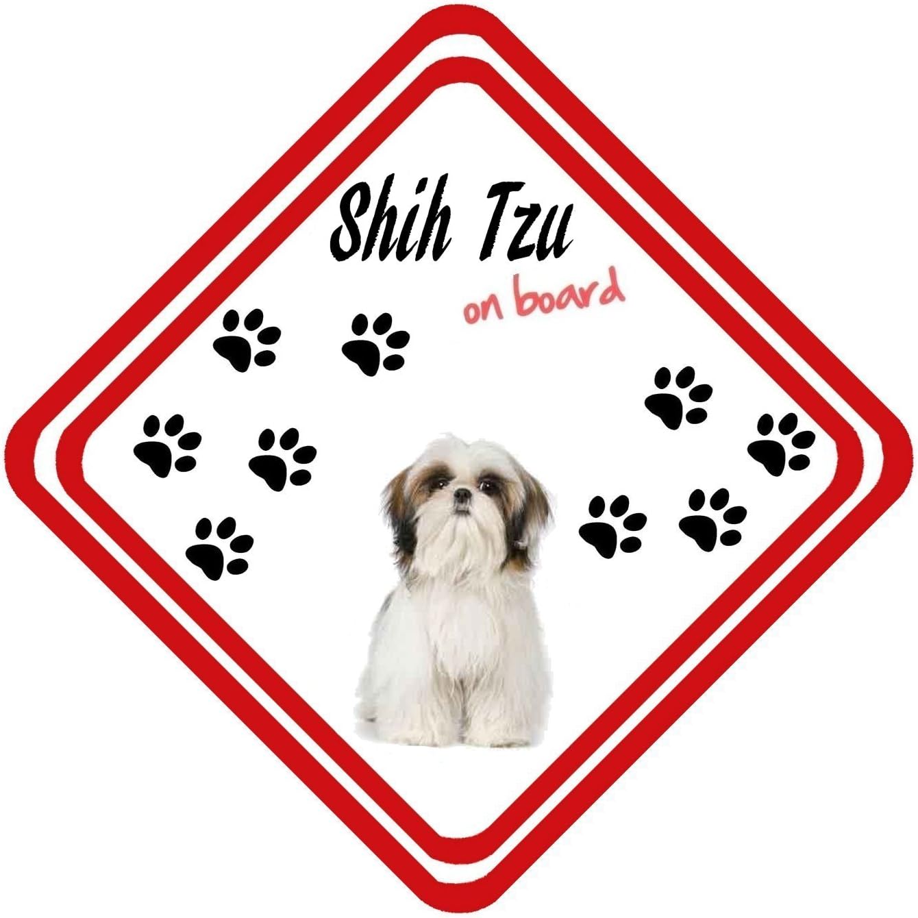 Shih Tzu On Board Metal Car Window Sign (personalised if you wish)