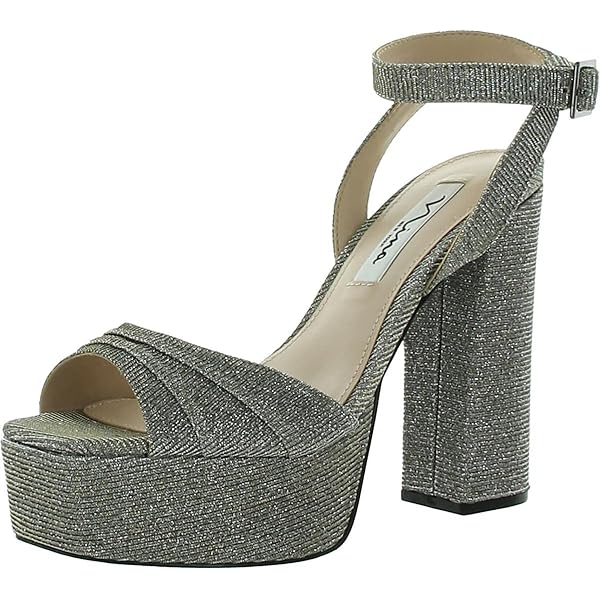 Amazon.com | Michelle D Women's Silver/Gold Glitter Heels 8M