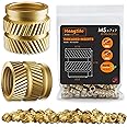 HANGLIFE Heat-Set Threaded Inserts, M5 Heat Set Insert for 3D Printing Components and Plastic Parts - Brass Metric Knurled Nuts (50 Pieces)