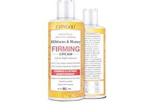 CITYGOO Hibiscus and Honey Firming Cream - Neck Firming Cream - Reduces the Look of Neck Lines - Best Gift for Mom Tightens & Smooths - With Collagen & Hyaluronic Acid -4 FL OZ