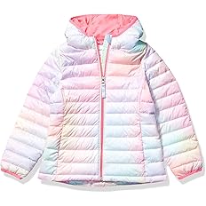 Amazon Essentials Girls and Toddlers' Lightweight Water-Resistant Packable Hooded Puffer Jacket