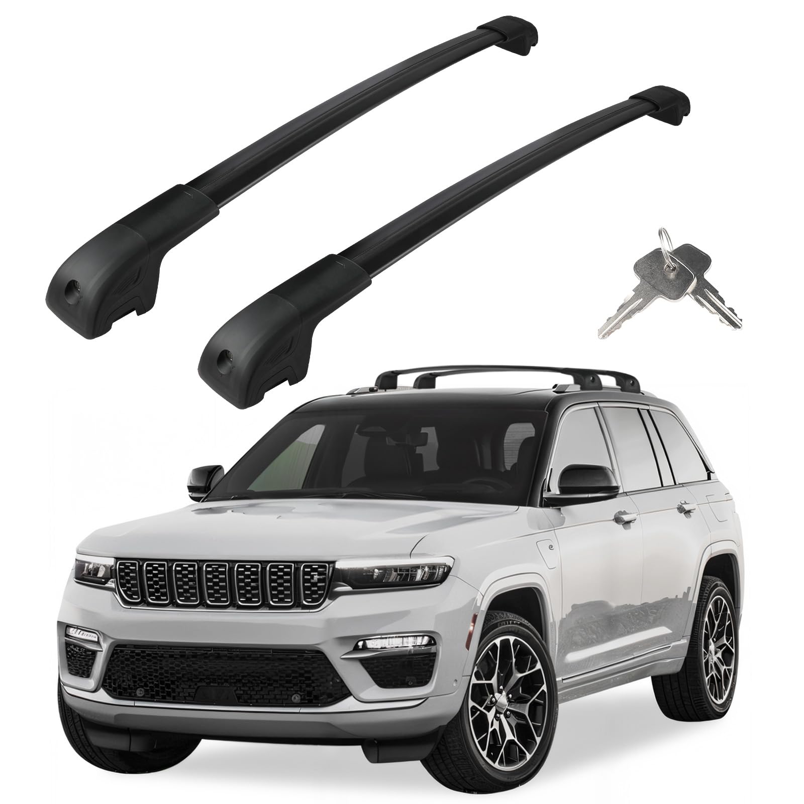 Photo 1 of Roof Rack Cross Bars Compatible with Jeep Cherokee 2014-2023(Not for Grand Cherokee), Adjustable Aluminum Heavy Duty 300 LBS Anti-Theft Lock Cargo Carrier Rooftop Crossbar Accessories for Bike, Basket