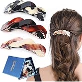 Mistofu Hair Clips (3 Count) - Large Hair Barrettes for Thick Hair - 3pcs Elegant French Barrettes Retro Hair Accessories for Women Daily Wear