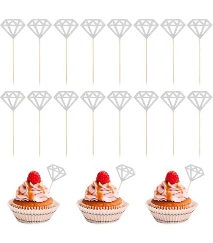 36 Stück Diamant-Cupcake-Deko – Glitzernde Cake Topper Für Hochzeit, Geburtstag & Party