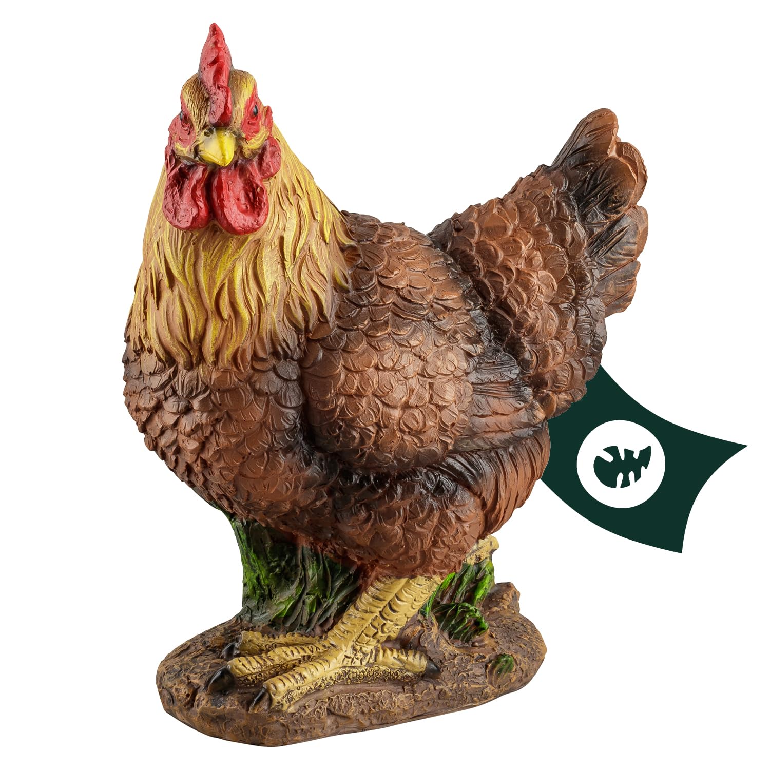 1PLUS Polyresin Chicken Garden Figurine Brown Garden Decoration Resin Decorative Figure