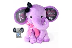 Personalized Elephant Plush with Custom Birth Stats - 9 Inch Stuffed Animal Newborn Announcement Gift & Baby Shower Keepsake
