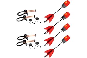 Zing Z‑Tek Bow Bungee Replacements and Arrow Refill Pack – 2 Orange Bungee Sets & 4 Red Zonic Whistling Foam Arrows for Zing 