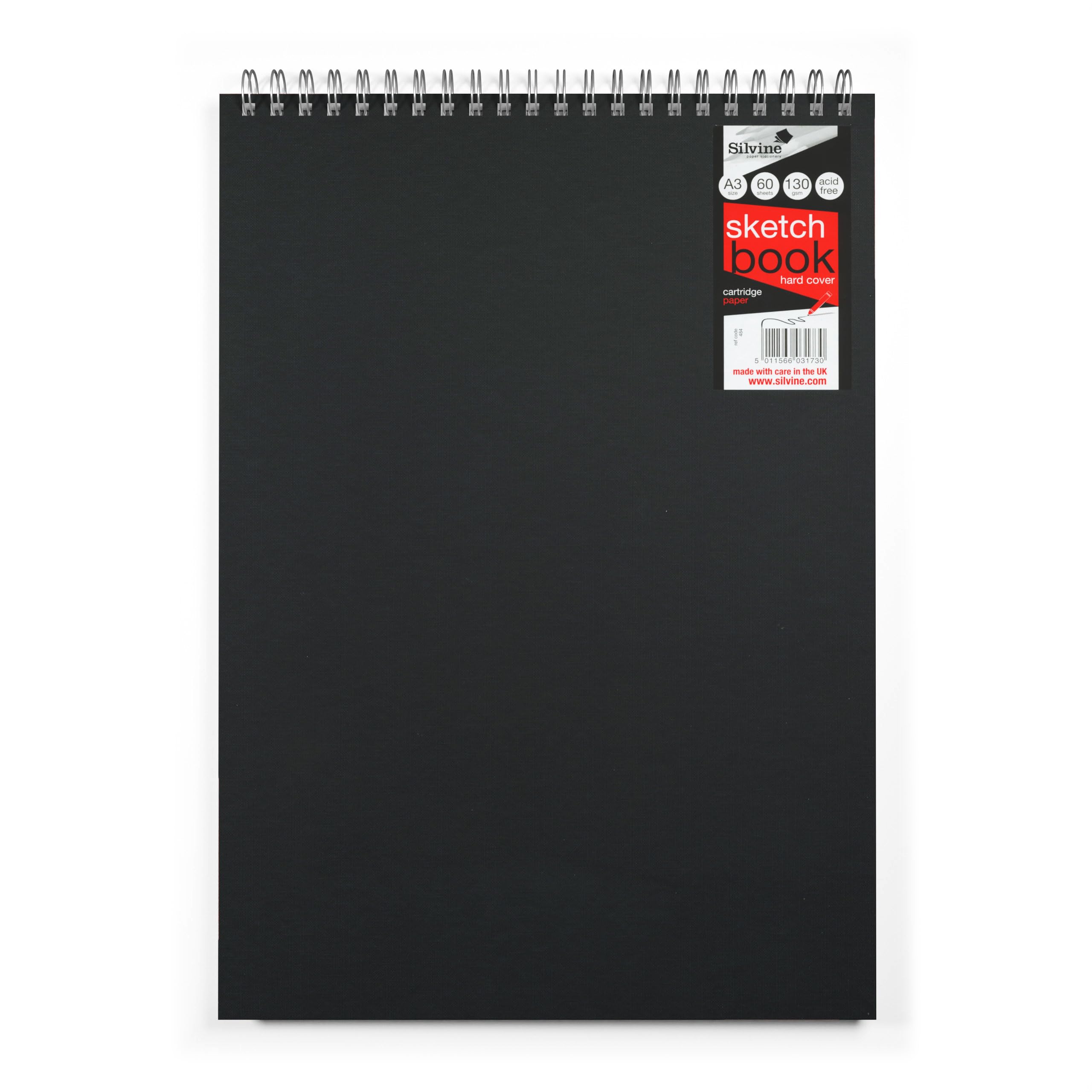 Silvine A3 Wirebound Hardback Sketchbook of 60 Sheets