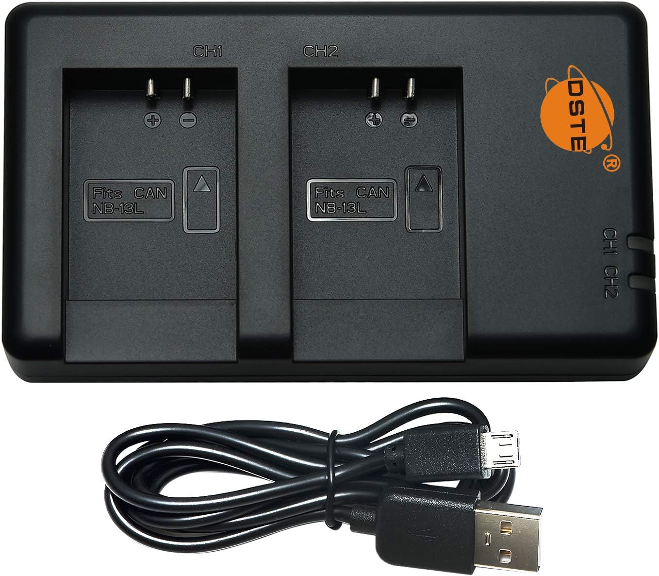 DSTE CB-2LG CB-2LH Battery USB Dual Quick Charger Compatible for NB-13L Battery,Canon PowerShot SX740 HS,PowerShot G5X,G7X,G9X,G7X Mark II,G9X Mark II,SX720 HS,SX620 HS,G1 X Mark III Digital Camera