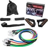 Himaly Resistance Bands Set 5pcs 100 Lbs with Handles Door Anchor view 9