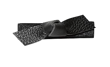 Amazon Com 1907 Leather Bow Hair Tie Black Nhh037 Beauty