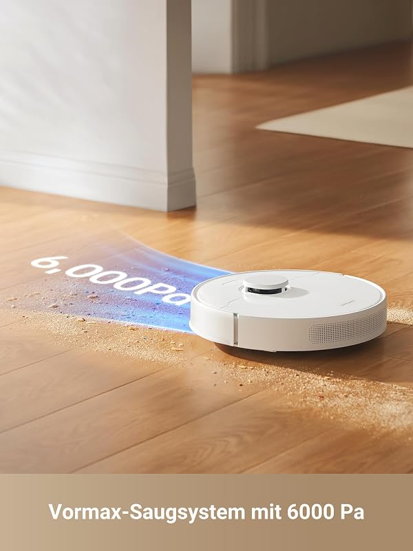 D10 Plus Gen 2 Saugroboter mit Wischfunktion, Automatischer Staubentleerung, Speichert bis zu 90 Tage Staub, LiDAR-Navigation, 6000 Pa Saugkraft für Teppiche und Tierhaare, 285-Minuten-Akku