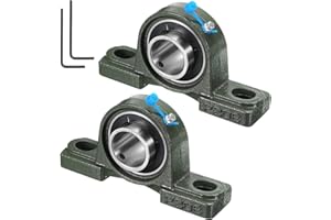 uxcell 2pcs UCP206-20 Pillow Block Bearings 1-1/4 inch Bore Self Alignment, Solid Cast Iron Base Mounted Chrome Steel Bearing