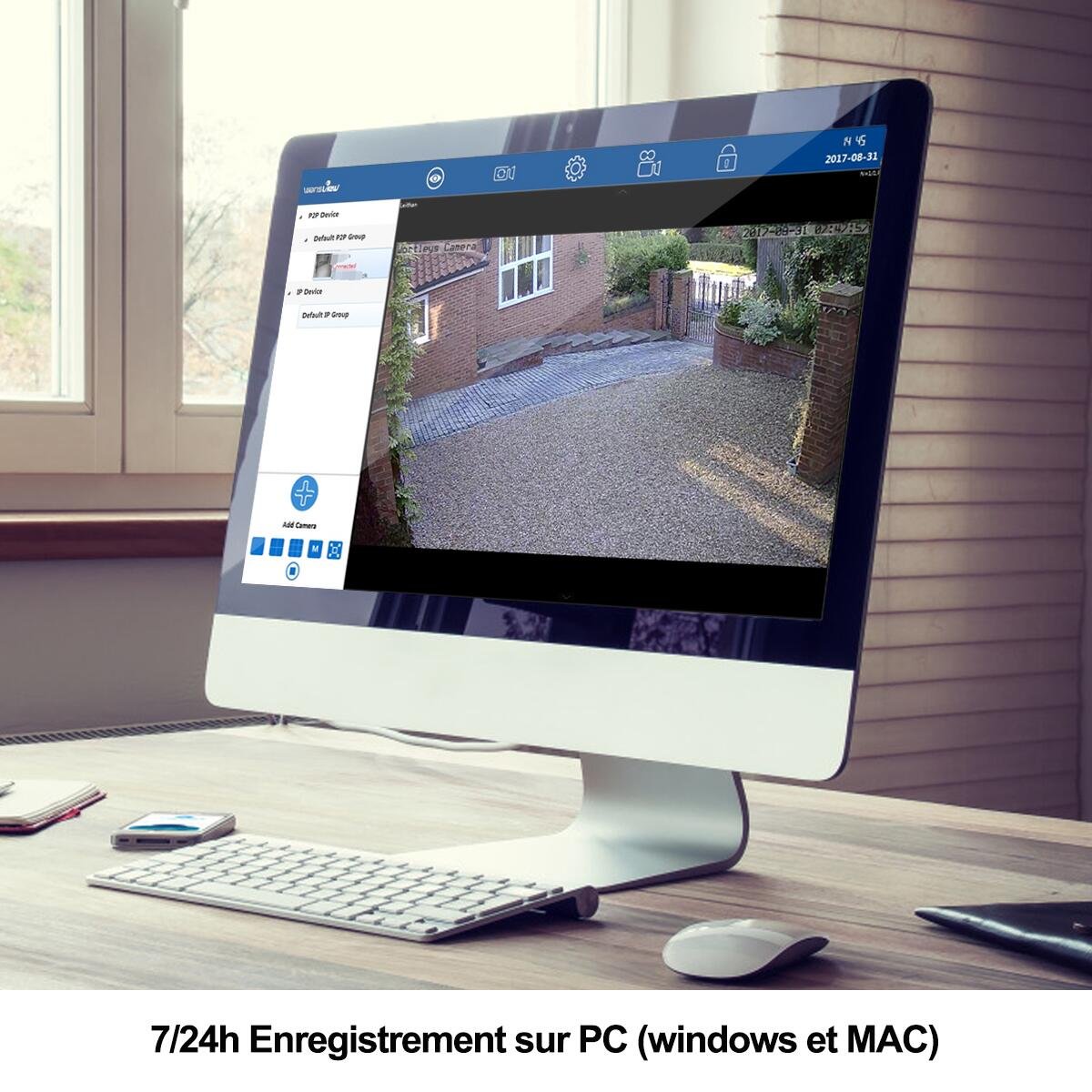 Wansview Caméra IP Surveillance, Caméra IP Extérieur 720P Wifi Caméra Sécurité IP66 Etanche avec Vision Nocturne W3 (Blanche)