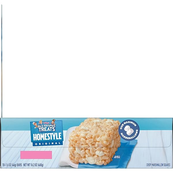 RICE KRISPIES TREATS HOMESTYLE CRISPY MARSHMALLOW SQUARES, KIDS SNACKS, LUNCH SNACKS, ORIGINAL, 16.2OZ BOX (10 BARS)