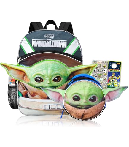 Amazon.com | Baby Yoda Backpack for School Bundle w/ 16