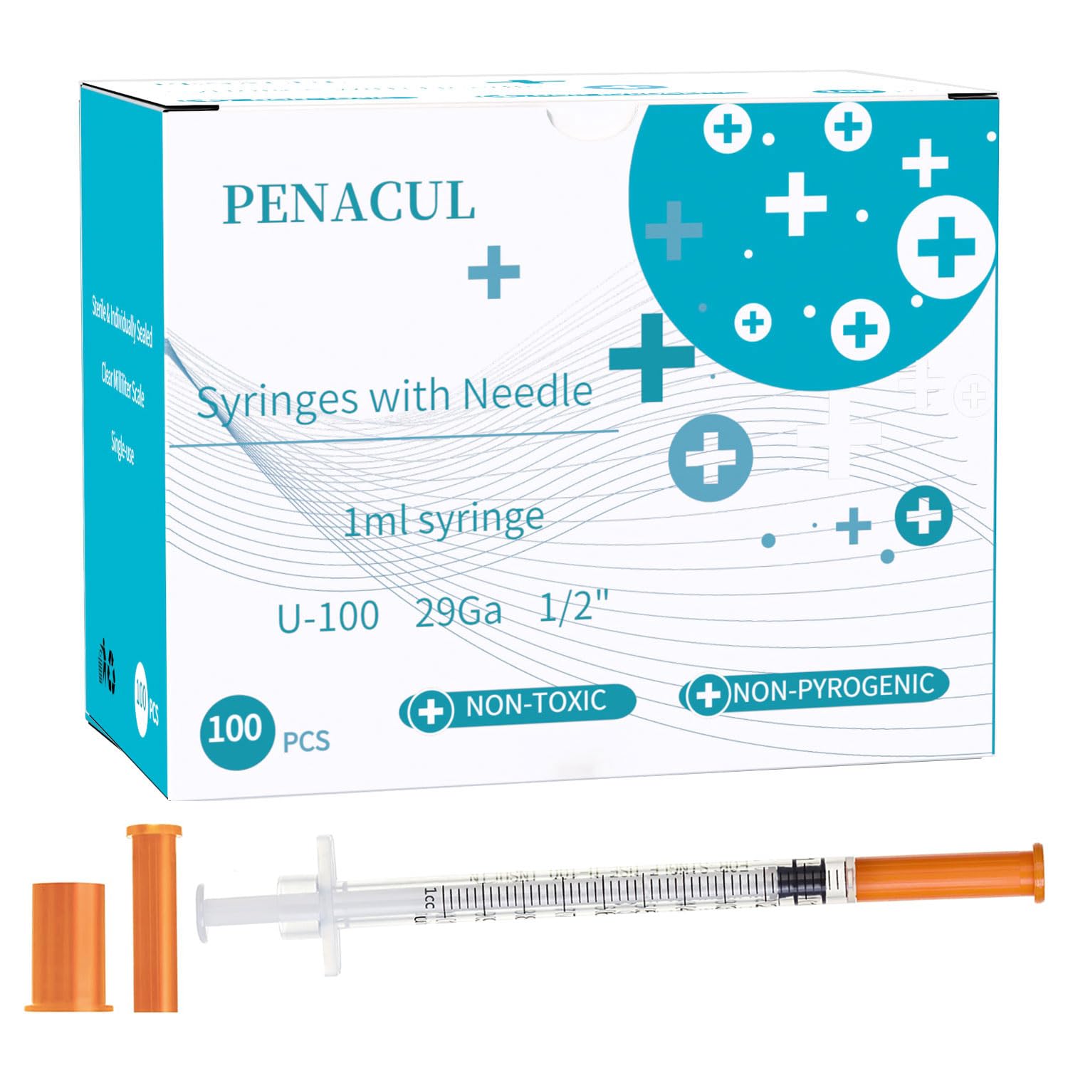 U-100 1cc Lab Syringes with Needle 29 Gauge 1/2