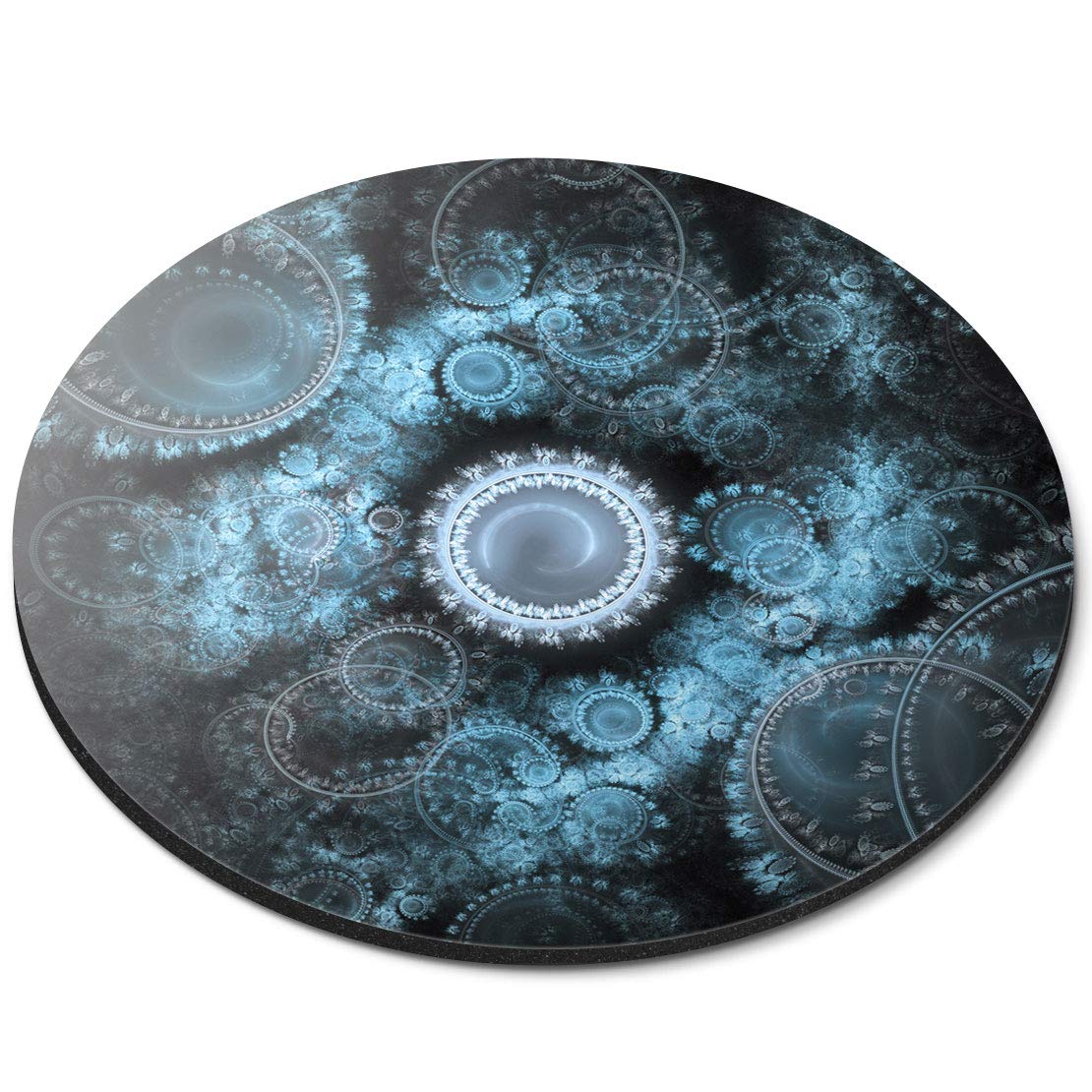 Fractal Pattern Time Space Concept - Flexible Round 5mm Rubber Mouse Mat Pad Office Home Novelty Printed Desk Accessory 21552
