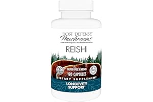 Host Defense Reishi Capsules - Heart & Immune Health Support Supplement - Mushroom Supplement to Support Energy & Vitality - Reishi Supplement to Aid Overall Well-Being - 120 Capsules