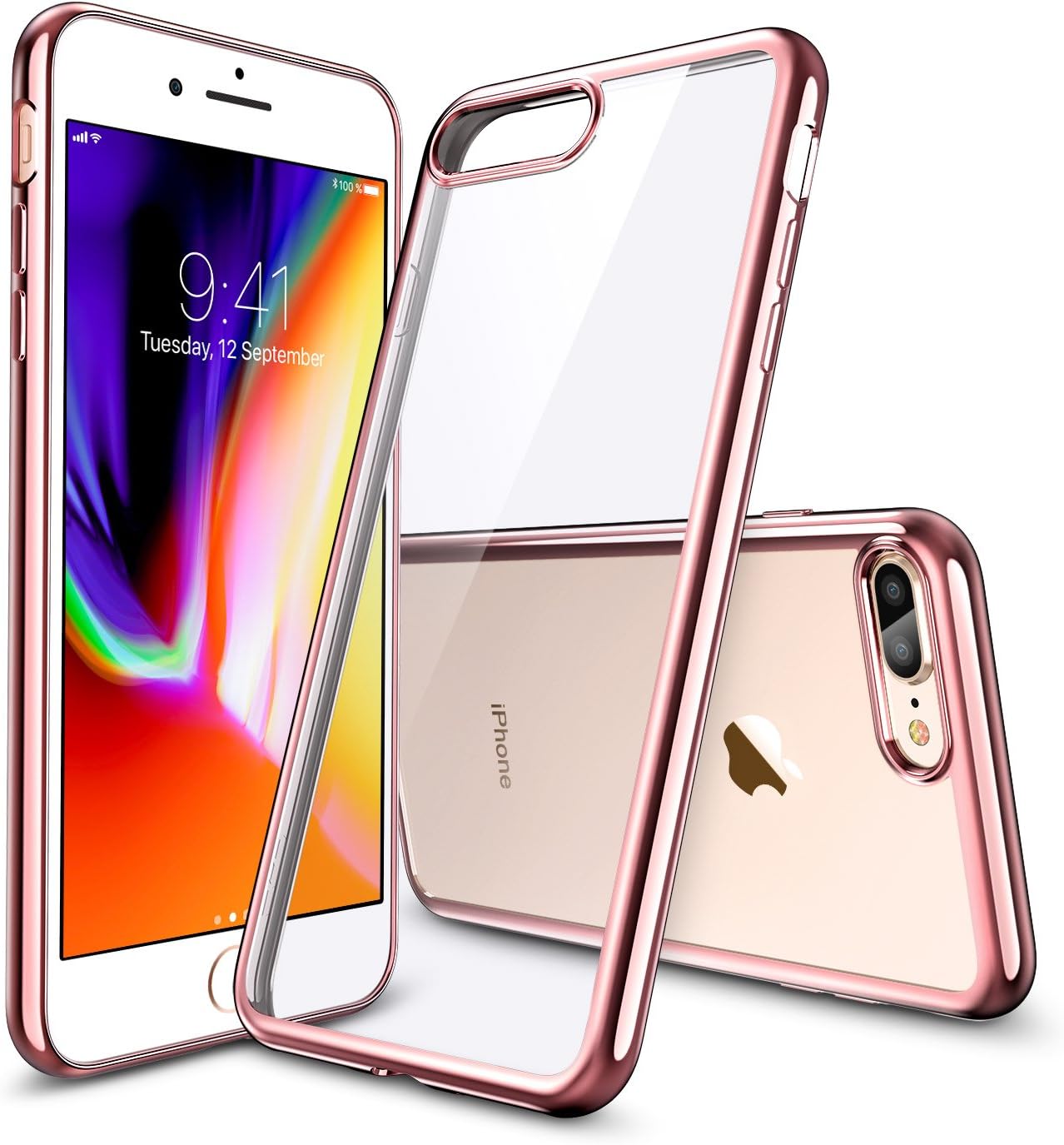 Amazon Com Esr Iphone 8 Plus Case Iphone 7 Plus Case Slim Iphone 8 Plus Clear Soft Tpu Cover With Electroplated Frame For 5 5 Iphone 8 Plus 17 Iphone 7 Plus 16 Rose Gold
