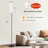 Aooshine Floor Lamp Modern Linen Shade 64 Tall Reading Light with Bulb view 5