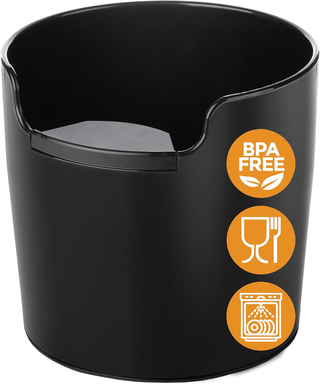 NEU: Homeffect® Abklopfbehälter mit verbesserter Handhabung - Deutsche Innovation - Abschlagbehälter für Siebträger-Maschinen - Knock Box, Schwarz - Barista Zubehör zum Kaffeesatz sammeln & recyceln