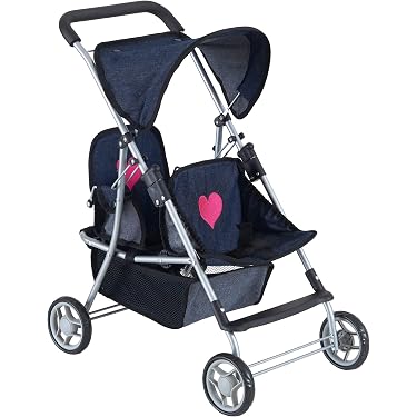BESTonZON Cochecito De Muñecas De Plástico Rosa Con Almacenamiento – Juguete Imaginativo De 19x11x9 Cm Para Niños De 1 A 3 Años, Fomenta El Juego De Roles