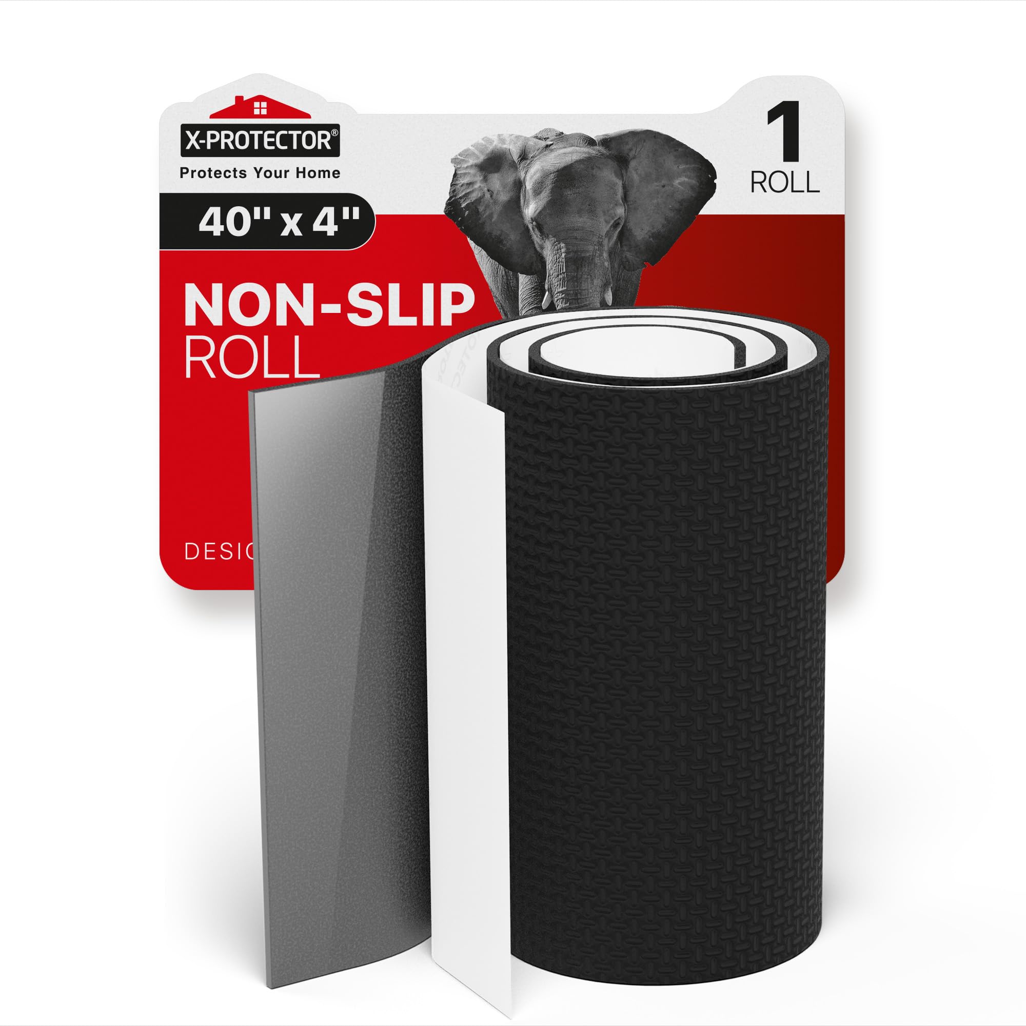 Photo 1 of X-Protector Rubber Roll 40 x 4 inches - Black Non Slip Pad - Universal Anti Skid Pads - Self-Adhesive Rubber Grips - Premium Rubber Feet for Keyboard, Appliances, and Other Small Things!