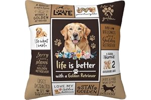 ZUMBULKJ Christmas Golden Retriever Gifts for Women - Golden Retriever Lovers Gifts - The Dog Themed for Women Birthday Decorations - Dogs Gift for Dog Lovers Woman Girls Throw Pillow Cover 18"x 18"
