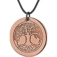 DEMMEX Solid Copper Tree of Life Pendant Necklace, 2.5mm Thick Copper, 1.5 Inches Diameter, Unisex, Handmade in Turkey, Pure Copper - Polish with Sea Salt Lemon Mix
