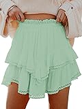Aoudery Flowy Shorts for Women Casual Boho Ruffle