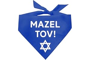 TEES & TAILS Mazel Tov Jewish Dog Bandana (Royal, OS 160)