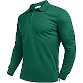 Deyeek Men's Polo Shirts Long Sleeve Golf Polo Shirts for Men Quick Dry UPF 50+ Sun Protection Polos Casual Collared Shirts