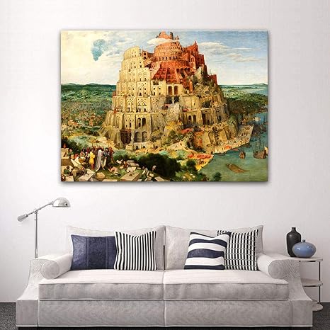 Amazon Co Jp Baozang 現代の絵画壁アートバベルの塔の美しさの写真家のリビングルームキャンバスプリント60x80cm フレームなし 家電 カメラ