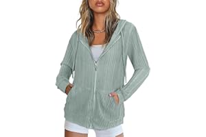 Cucuchy Style Womens Zip Up Hoodies Long Sleeve Hoodie Jackets Lightweight Tunic Sweatshirt Open Front Cardigan