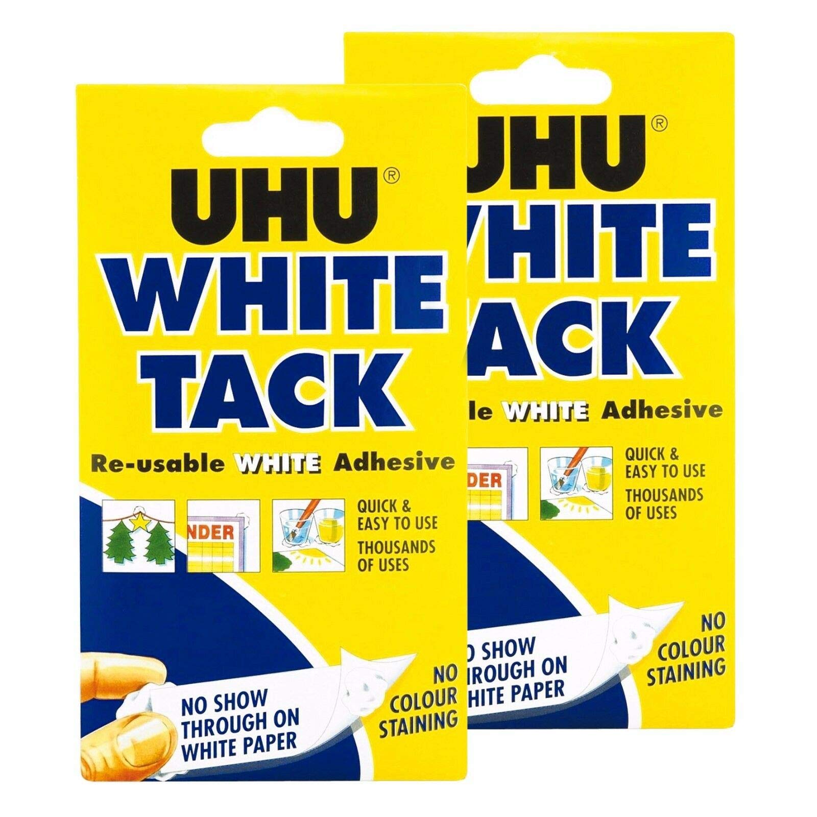 UHU White Tack Twin Pack Sticky Reusable Adhesive Putty Buy Online