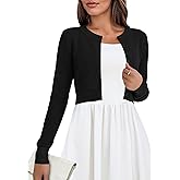 Halife Cropped Cardigan for Women Button Up Long Sleeve Sweater Cardigans Dressy Casual Bolero Shrug for Dresses,S-XL