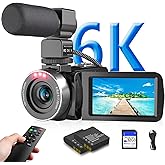 VETEK Video Camera Camcorder, 6K 64MP IR Night Vision Vlogging Camera 18X Zoom WiFi Digital Camera for YouTube 3.0'' Touch Screen Recorder with 32GB SD Card, Microphone & 2.4G Remote Control