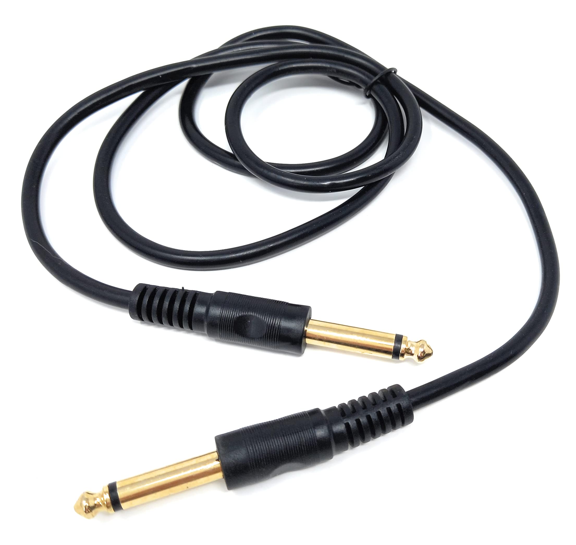DRUT 1m 6.35mm to 6.35mm Mono 1/4'' Jack Plug Speaker, Guitar, Instrument, Patch Cable Gold Connectors 3.3ft