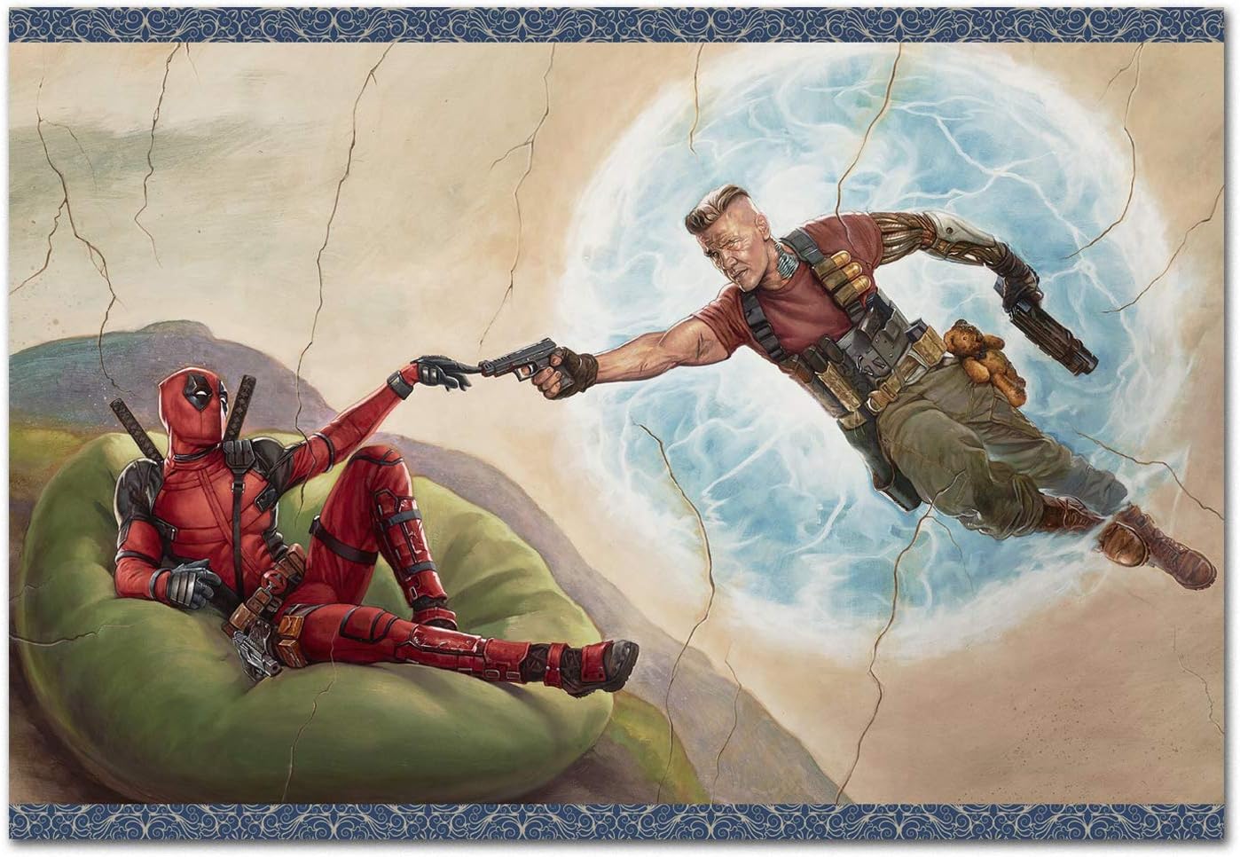 Printing Pira Deadpool 2 Poster - Renaissance Art Work - Deadpool and Cable (13x19)