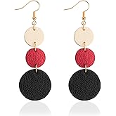 GELVTIC Leather Earrings Dangle Drop for Women, Teardrop Earrings Lightweight for Her