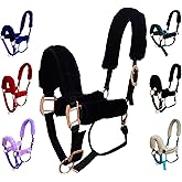 Majestic Ally Horse Halter Fleece Set -Full, Set of 09 (Crown, Noseband, Cheeks, Chin, Neck Pieces) and Set of 4 (Crown, Noseband, Cheeks), Multiple Colors