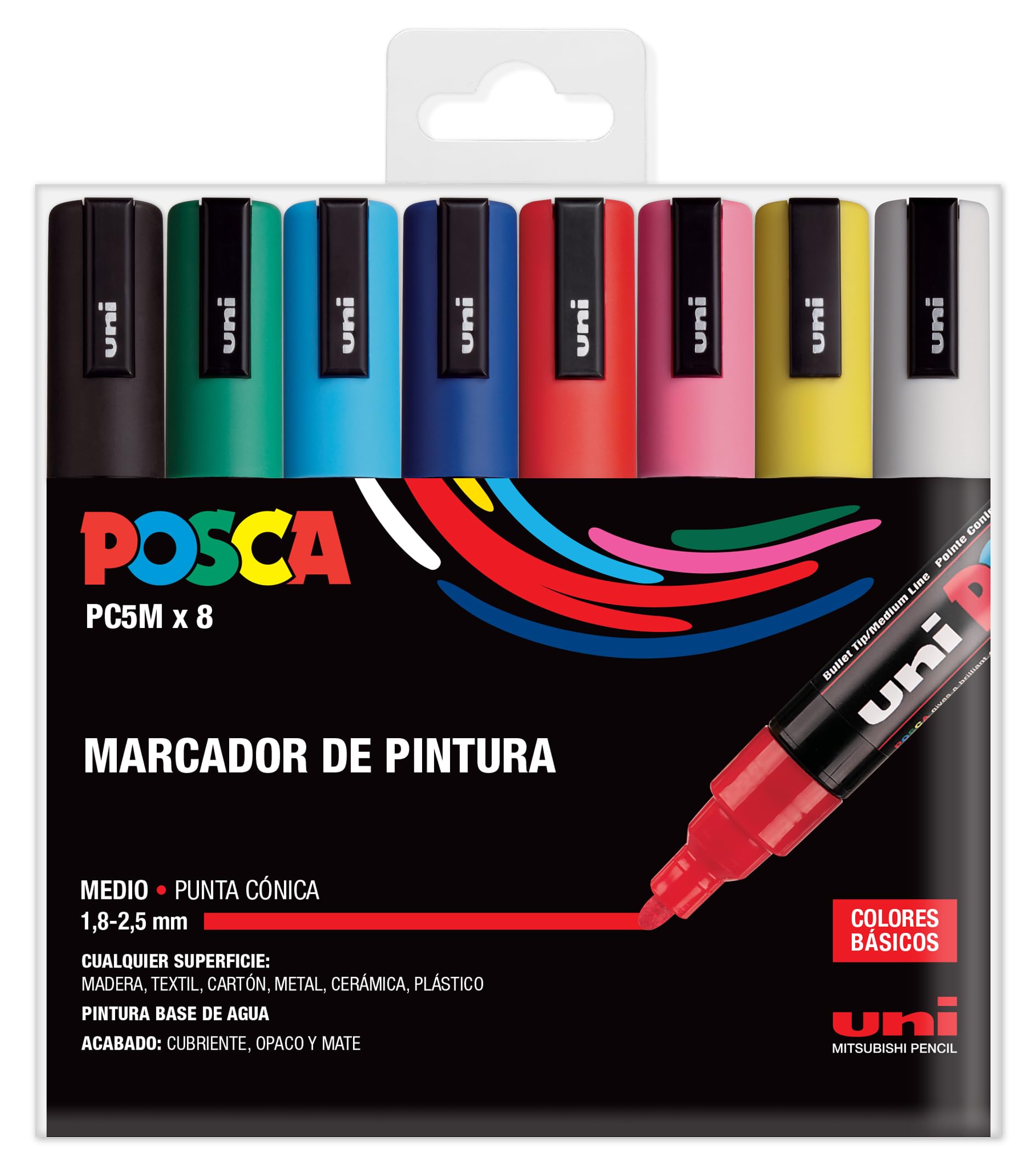 Posca UNI Set PC 5M Basic – Pack of 8 Markers